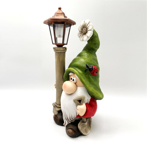 Trinx 2 Piece Garden Gnomes with Solar Lights Shortstack and Dinkle Set